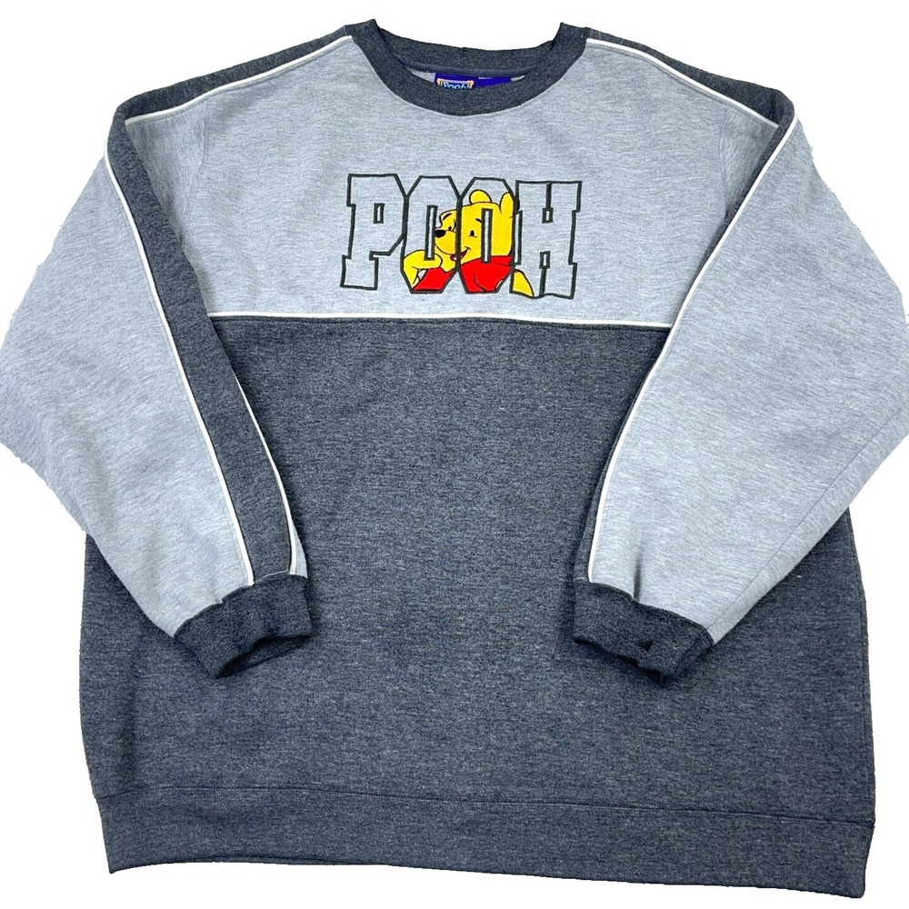 Vintage Winnie The Pooh Sweatshirt Women Medium Crew Neck Sweater Disney Y2K *